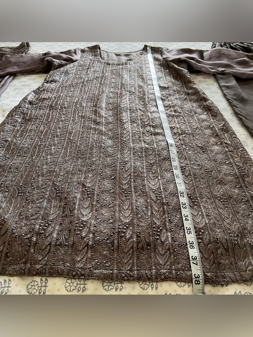 Shiny Sequin Embellished Shalwar Kameez - Picture 12 of 13